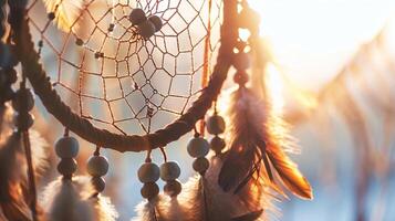 Artistic and handmade boho dreamcatchers bring a sense of craftsmanship and authenticity to designs on white photo
