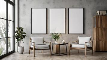 Interior decor with blank areas, ready for your unique marketing touch photo