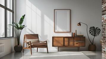 Eye-catching poster showcasing minimalist interior decor arrangements for contemporary homes photo