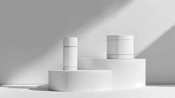 Minimalist product display with copy space for advertising photo