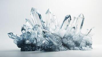 Crystal formations with a surreal allure, evoking a sense of wonder and enchantment on white photo