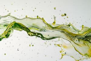 Refreshing liquid splash against a transparent white backdrop, evoking freshness photo