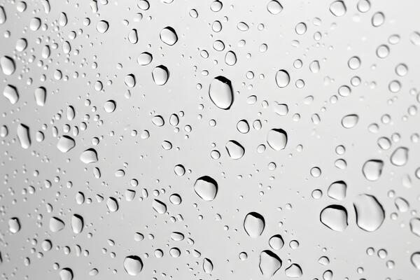 Rainy day with droplets against a transparent white canvas, perfect for cozy compositions