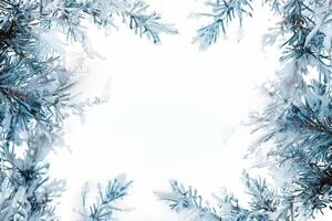 Icicle border frame on a soft transparent white backdrop, perfect for seasonal invitations photo