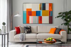 Geometric precision enhancing the visual impact of your design on a soft white canvas photo