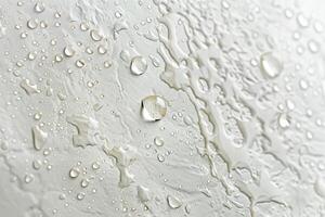 Rainy day with droplets against a transparent white canvas, perfect for cozy compositions photo