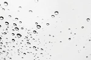 Gentle raindrops falling against a soft transparent white backdrop, evoking tranquility photo