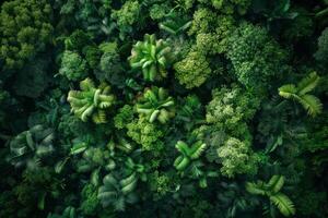 Lush green forest canopy, showcasing the beauty of untouched nature photo