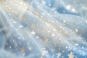 Glittering shooting star sparkles streaking across a soft transparent white surface, adding excitement and wonder photo