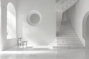 Minimalist geometric forms providing a clean and crisp look against white photo