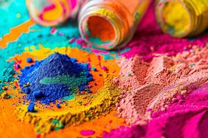 Colorful Holi background with vibrant hues and playful patterns photo