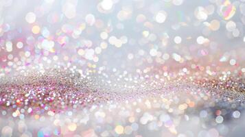 A blurry image of glittery snowflakes photo