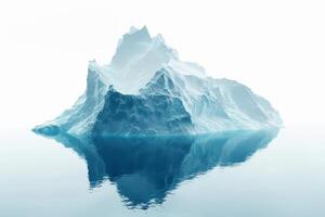 Iceberg silhouette against a transparent white backdrop, symbolizing hidden depths and chill photo