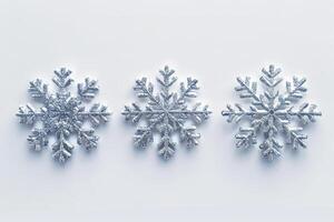 Frozen snowflakes on a transparent white backdrop, perfect for festive graphics photo