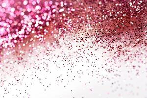 Glittering sequin-like sparkles shimmering against a soft transparent white backdrop, perfect for glamorous designs photo