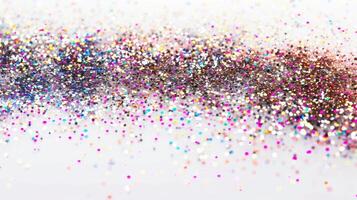 A colorful, glittery background with a white line. The background is full of different colored glitter photo