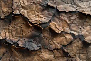 Seamless burnt paper pattern with charred edges for a vintage look photo