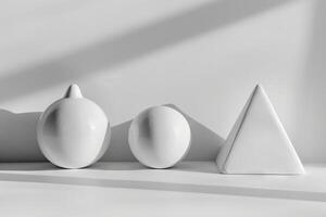Simple yet elegant shapes on a clean white canvas, suitable for various creative projects photo