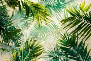 A leafy green background with a few leaves in the foreground photo