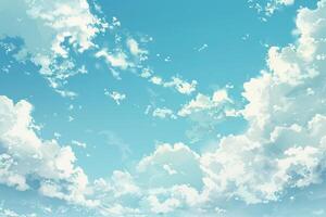 Serene daytime sky with delicate cirrocumulus clouds on a soft transparent white background, adding a touch of tranquility photo