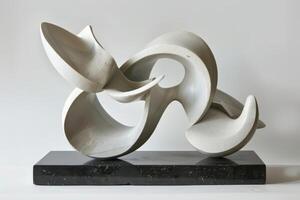 A contemporary abstract sculpture, with dynamic forms and playful compositions photo