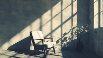 Evocative shadow play highlighting the beauty and simplicity of interior decor photo