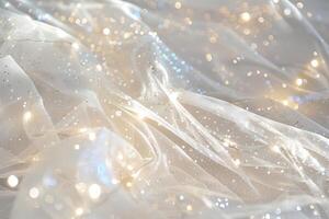 Twinkling fairy tale sparkles swirling gracefully on a transparent white surface, perfect for enchanted themes photo