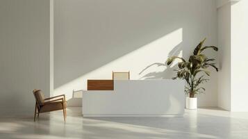 Minimalist furnishings allowing for easy customization with your branding or slogan photo