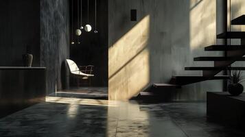 Dramatic silhouette capturing the essence of contemporary interior design photo