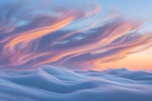 Wisps of cirrostratus clouds at dawn photo