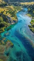 Crystal-clear rivers winding through the landscape photo