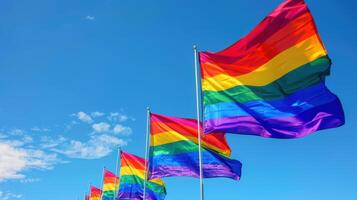 bright rainbow flag as a symbol of freedom and equality photo