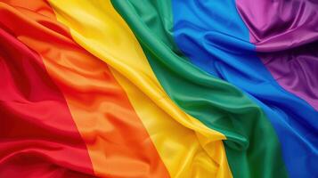 bright rainbow flag as a symbol of freedom and equality photo