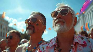 Happy gay man having fun of LGBTQ community photo