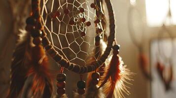 Artistic and handmade boho dreamcatchers bring a sense of craftsmanship and authenticity to designs on white photo