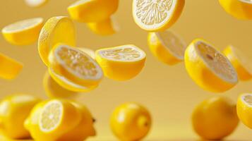 Dynamic poster with floating lemon slices in a dynamic layout photo