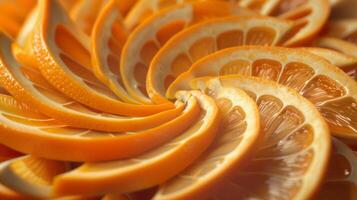 Spinning orange slices arranged in a spiral, representing time passing photo