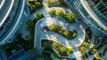 Contemporary architecture captured from above photo