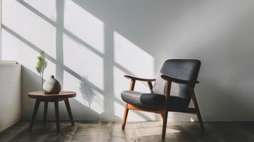 Bold graphic silhouette of minimalist furnishings adding character to a room photo