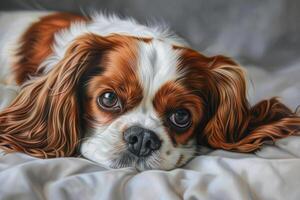 Charming Cavalier King Charles Spaniel with silky ears and gentle expression, adding sweetness to any composition photo