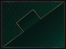 Green background with gold lines, Modern luxury design vector