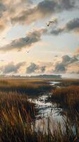 Coastal marshlands alive with birdlife photo