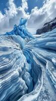 Ethereal ice formations sculpted by glacial winds photo