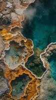 Colorful hot springs bubbling with geothermal energy photo