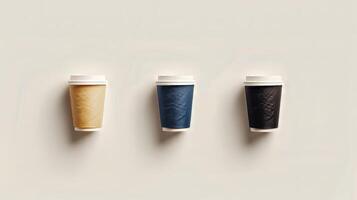 Minimalist poster featuring coffee cups in clean and uncluttered designs for a sleek and modern aesthetic photo