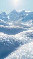 Pristine snowfields glistening in the sunlight photo