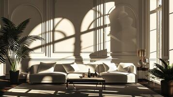Silhouette of carefully curated furnishings adding depth to interior design photo