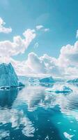 Dramatic icebergs floating in polar waters photo
