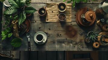 Coffee-themed concept with plenty of space for adding your personal touch photo