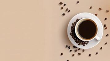Simplistic layout featuring a cup of coffee and open space for customization photo